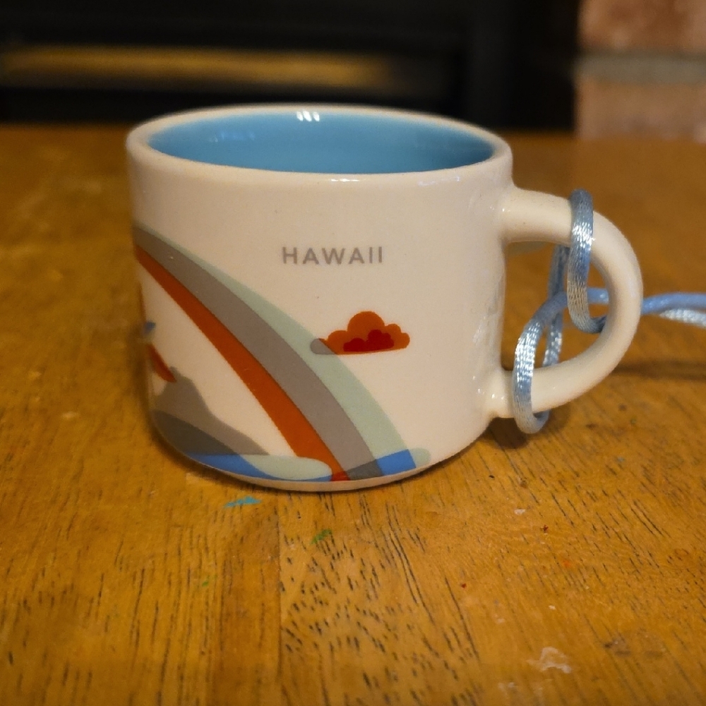 Starbucks Hawaii Mug with Rainbow and Cloud Design